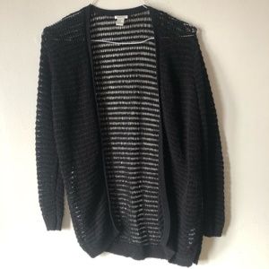 ❤️Forever 21 Knit Open Front Cardigan Sweater Black Long Line